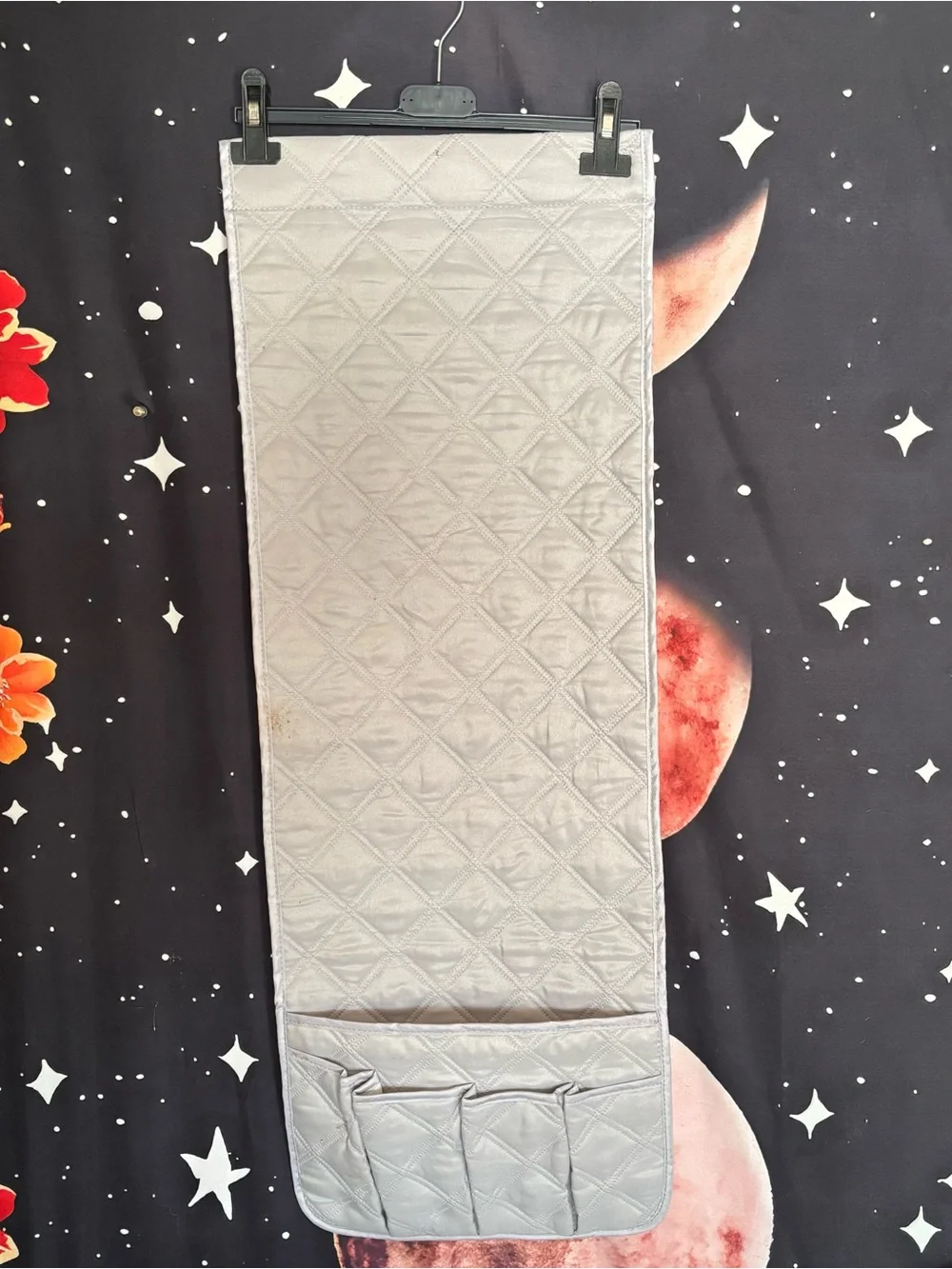 Quilted Style Hanging Organizer in Gray